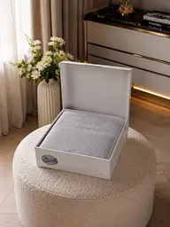 Покривало - простирадло Cotton блакитне євро 200х220 см махрове TC303376115 - мініатюра 2