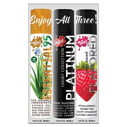 Набір лубрикантів WET 3 PACK SAMPLER ESSENTIAL95, PLATINUM, STRAWBERRY 3шт по 30мл