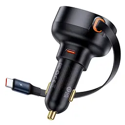 АЗП Baseus Enjoyment Pro 60W (1USB-C) + висувний кабель Type-C (C00057802111-01) Cluster Black - мініатюра 3