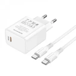 Зарядний пристрій швидкий 30 Вт Borofone ba77a Insightful PD QC 30 W з кабелем Type-C