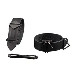 Фіксатори для рук та ніг LOCKINK Wristcuffs/Anklecuffs, чорні, натуральна шкіра - мініатюра 2