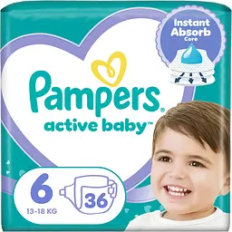 Підгузки Pampers Active Baby Розмір 6 (13-18 кг) 56 шт.