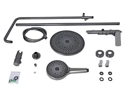 Душова система універсальна Qtap Slavonice Gunmetal Black PVD з виливом QTSLA111GMB45905 - мініатюра 11