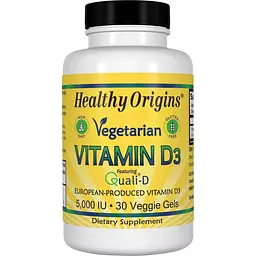 Вітамін D3 для вегетаріанців Healthy Origins Vegetarian Vitamin D3 5000 IU 30 капсул