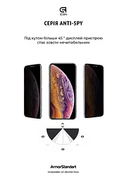 Захисне 3D скло антишпигун для Apple iPhone 12 mini, Icon 3D Anti-spy, 9H, загартоване скло, на весь екран, протиударне, приватне з олеофобним покриттям, сумісне з чохлами, проста установка, ArmorStandart (ARM57577) - мініатюра 4