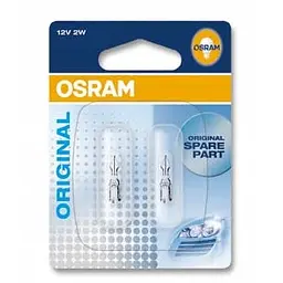 Комплект галогенових ламп OSRAM 2722-02B W2W 12V W2x4.6D 10X2 Blister