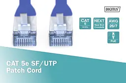 Патч-корд Assmann CAT 5e SF-UTP, Cu, PVC AWG 26/7, 5 м DK-1531-050/B Blue - мініатюра 4