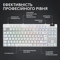 Клавіатура Logitech G PRO X TKL Lightspeed Tactile USB UA White (920-012148) - мініатюра 9