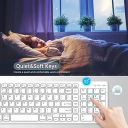 Бездротова клавіатура, Bluetooth клавіатура з перезаряджається, Bluetooth 5.0 + 2.4G дворежимна клавіатура з цифровою панеллю - мініатюра 2