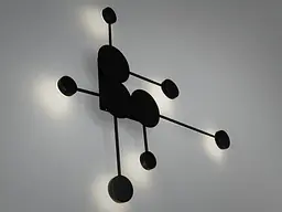 Бра настінне LED Diasha 8682/6BK MOLECULAR WALL 8682-6BK, 24W, 3200K-6500K, чорний, сучасний стиль для дому - мініатюра 2