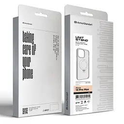 Чехол для Apple iPhone 13 Pro Max, Unit Stand, серый, MagSafe, противоударный защитный чехол-панель с подставкой, поддержкой магнитных держателей и беспроводной зарядки, защита всего корпуса, силикон + поликарбонат, ArmorStandart (ARM74904) - мініатюра 2