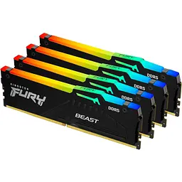 Модуль пам'яті для комп'ютера DDR5 128GB (4x32GB) 5600 MHz Beast RGB XMP Kingston Fury (ex.HyperX) (KF556C40BBAK4-128) - мініатюра 2