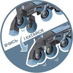Роликові ковзани Globber Learning Skates 2 в 1 р.26-29 сіро-сині (780-200) - мініатюра 14