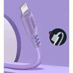 Дата кабель USB 2.0 AM to Lightning 1.0m soft silicone violet ColorWay (CW-CBUL044-PU) - мініатюра 3