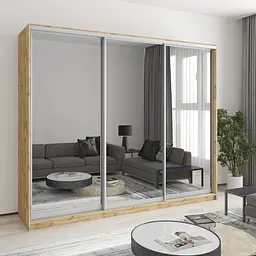 Шафа-купе тридверна MebelStar Комбо AL 3 Дзеркала 250x60x210 см Дуб тахо (MBS-4312)