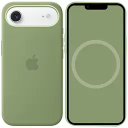 Чохол Silicone case (AAA) with Magsafe and Animation для Apple iPhone 17 Air (6.5) Light Moss