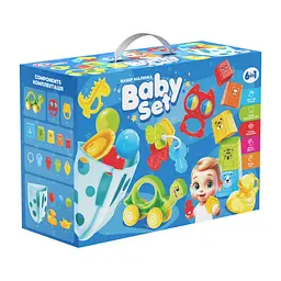 Дитячий подарунковий набір Baby set 6 в 1 3274TXK пірамідка, органайзер для ванни