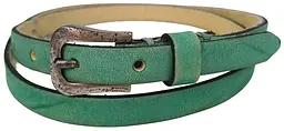 Ремінь жіночий вузький шкіряний B.Belt вінтажний ручна робота натуральна шкіра Бірюзовий - мініатюра 3