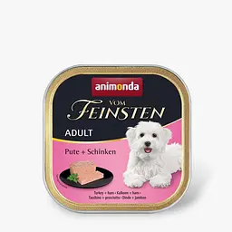 Вологий корм для собак Animonda Vom Feinsten індичка та шинка, 150 г