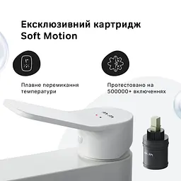Змішувач для умивальника Am.Pm X-Joy білий F85A02133 Білий - мініатюра 4
