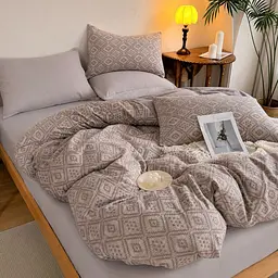 Постельное белье двуспальное из муслина с простынью на резинке Colorful Home Print 4 21585 180х220 см