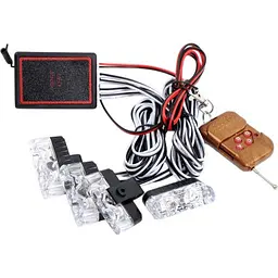 Страбоскоп Світлодіодний 12V 4x2 LED/DRL 50x25x13 мм Червоний і Синій Світло (9202R/B)