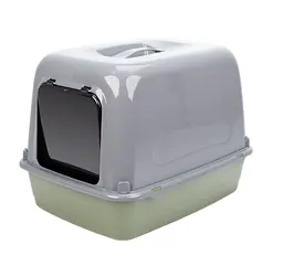 Закритий туалет для котів Ferplast Clear Cat 10 фісташково-сірий 47x36x35 см 72064099