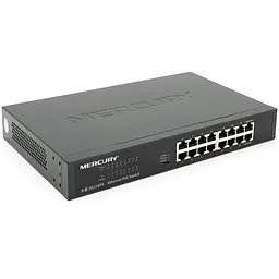 Комутатор POE Mercury SG116PS 14 портів POE 100Мбит + 2 порт Ethernet (UP-Link) 100 Мбіт, БП вбудований, кріплення в стійку, BOX (294 * 180 * 44)