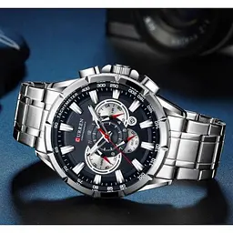 Водостійкий кварцовий годинник Curren Rodos silver - мініатюра 5