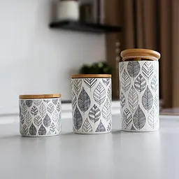 Ємність для зберігання МВМ My Home 700 мл біла (KP-15 M WHITE/WOOD) - мініатюра 5