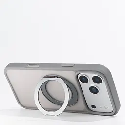 Противоударный чехол-панель для Apple iPhone 17 Pro Max, Unit Stand2, серый, силикон + поликарбонат, защита всего корпуса, с подставкой, поддержка магнитных держателей и беспроводной зарядки (MagSafe), ArmorStandart (ARM86339) - мініатюра 4