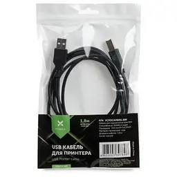 Кабель для принтера USB 2.0 AM/BM 1.8 m Vinga (VCPDCAMBM1.8BK) - мініатюра 4