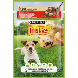Вологий корм для собак Friskies Adult шматочки у підливці з яловичиною та картоплею 2.21 кг (26 шт. х 85 г) - мініатюра 2
