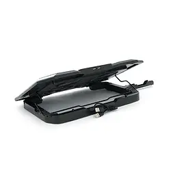 Підставка для ноутбука IceCoorel K9, 10-17", 2*100mm 1400±10% RPM + 4*70mm 2500±10%RPM, пластик+алюміній, 2xUSB2.0 + підставка для мобільного телефону, 400x260x30mm, Blue, Box - мініатюра 2
