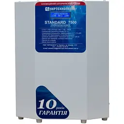 Стабілізатор напруги теристорний Укртехнологія Standard LV 7.5 7500 Вт 220 В стабілізація 100-205 16 ступенів