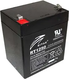 Батарея для ДБЖ 12В 5Аг AGM Ritar RT1250 12V 5.0Ah 90х70х107мм