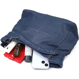 Сумка на кожен день з натуральної шкіри Vintage 22988 синя - мініатюра 9