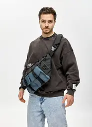 Чоловіча cумка-бананка під ноутбук Sambag Urban Pro чорно-синя 46 × 26 см (51411215m) - мініатюра 8