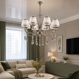 Люстра з абажурами Splendid Ray LRAM2376/8 (SL) хром, 8 ламп, Ø75 см - мініатюра 2