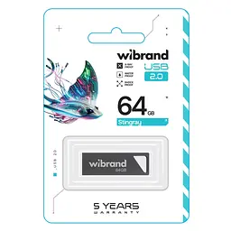 USB флеш накопичувач Wibrand 64GB Stingray Grey USB 2.0 (WI2.0/ST64U5G) - мініатюра 2