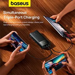 Зовнішній акумулятор Baseus Star-Lord Digital Display 30000 мАh 30w (P10022905113-00) - мініатюра 6