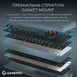 Клавіатура GamePro Asgard Ragnar Wireless/Bluetooth/USB UA White (MK285WH) - мініатюра 9