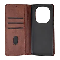 Чохол-книжка Premium Xiaomi Redmi Note 14 Pro 4G Dark Brown - мініатюра 2
