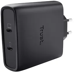 Зарядний пристрій мережевий Maxo 100Вт GaN 2xUSB-C PD/PPS чорний Trust teh0018822