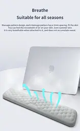 Килимок для клавіатури Joy 440х80х20 мм білий (hub_fx71kr) - мініатюра 2