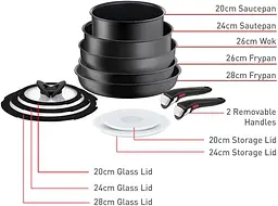 Набір посуду TEFAL Ingenio Ultimate L7649053-12 предметів, всі типи кухонь, антипригарне покриття, ручка, що знімається - мініатюра 5