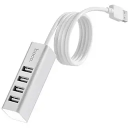 Хаб адаптер Usb Hoco на 4 Usb Line machine HB1 silver 6957531038146