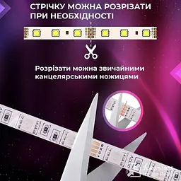 Світлодіодна стрічка 5050 RGB 5 метрів з пультом, мультиколор - мініатюра 3