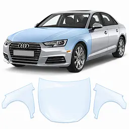 Антигравійна захисна бронеплівка за лекалами для Audi A4 B9 2015-2019 - капот і передні крила