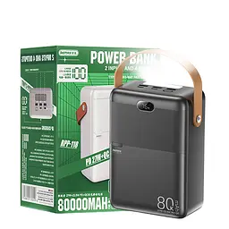 Павербанк Remax RPP-118 Piloteer Series 80000 мАг до 27 Вт USB-C USB-A PD QC Чорний (2266) - мініатюра 2